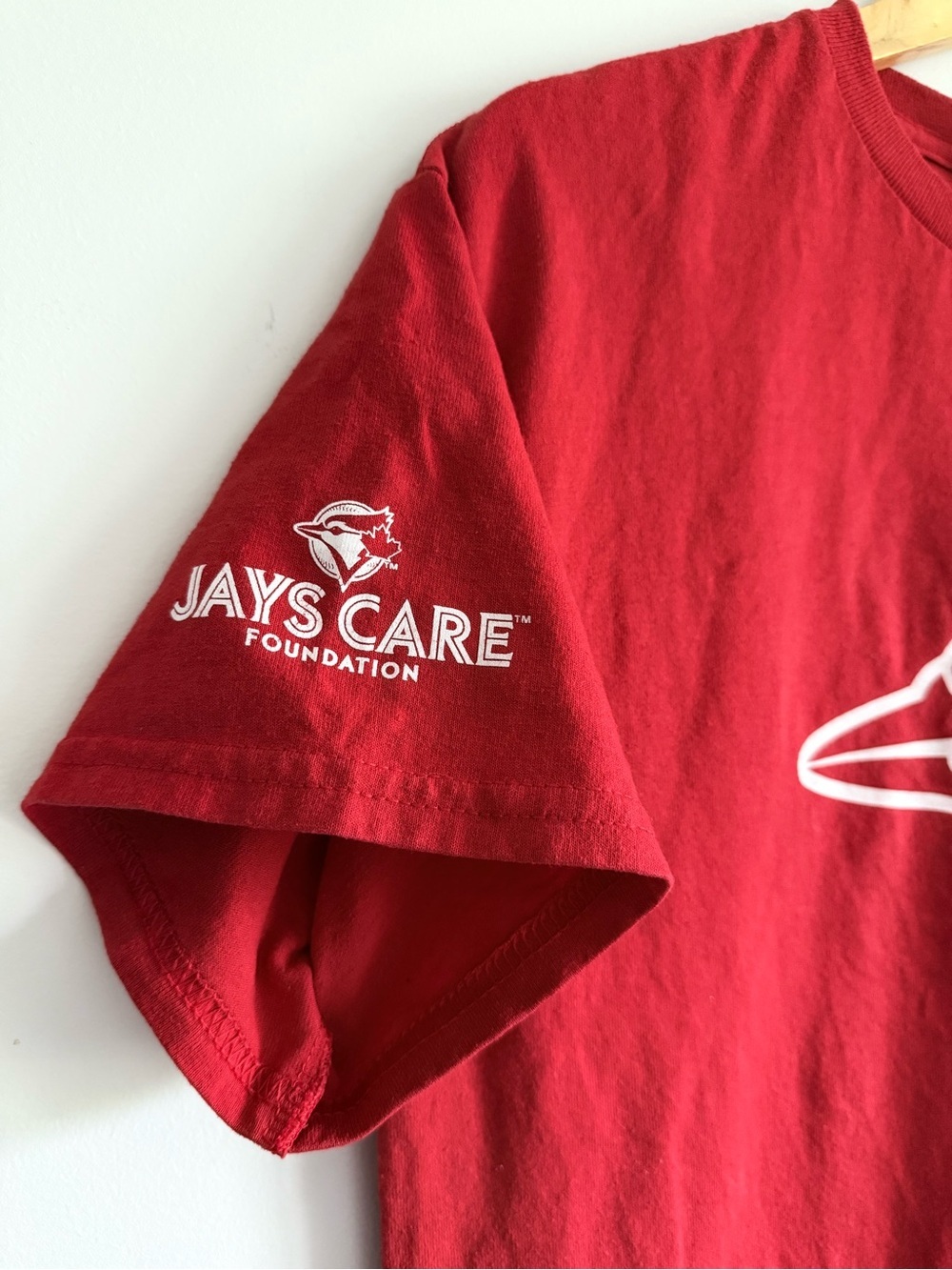 Gildan Red Short Sleeve T-Shirt with White Logo - Picture 4 of 8
